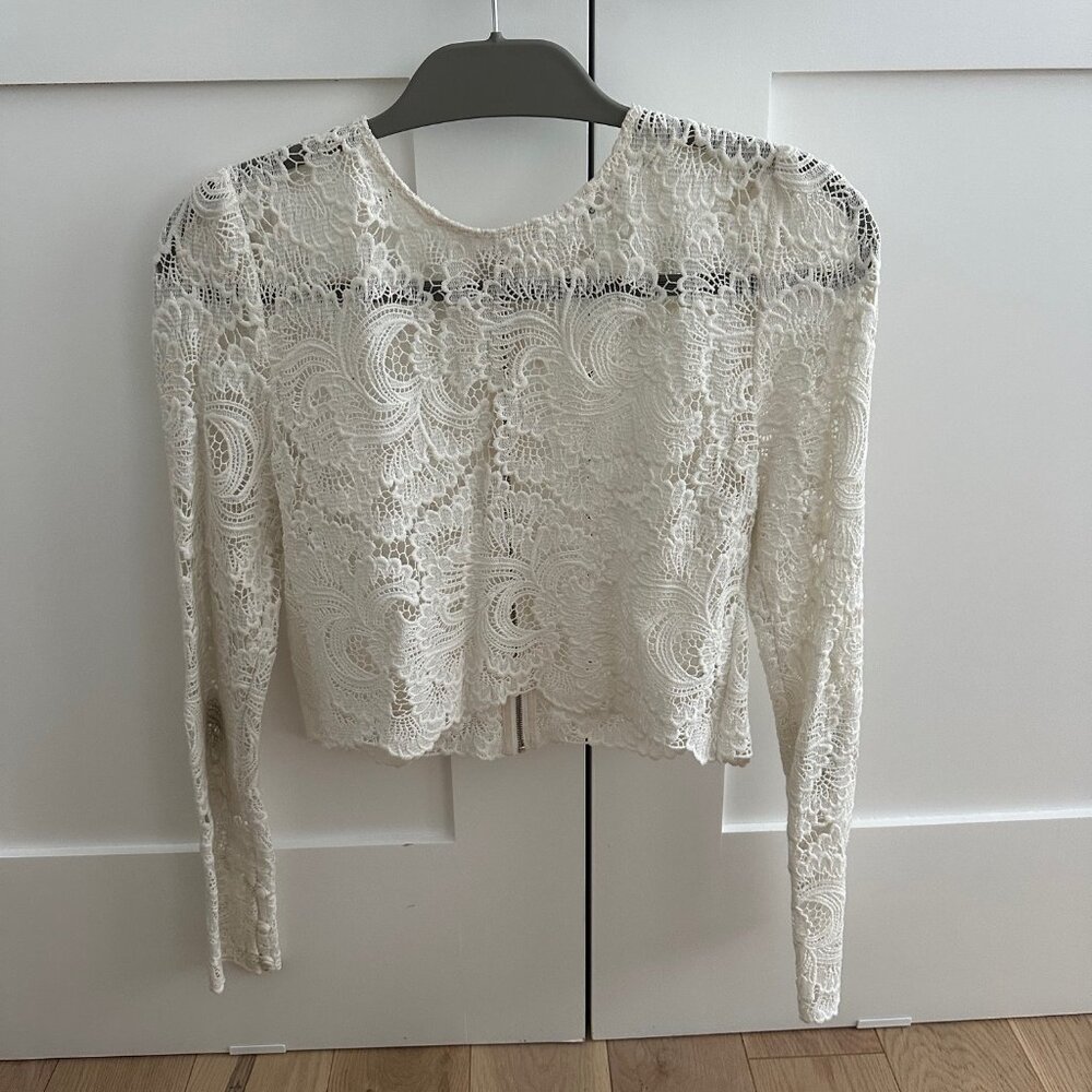 A.L.C. Women's Talia Lace Top White Size 4